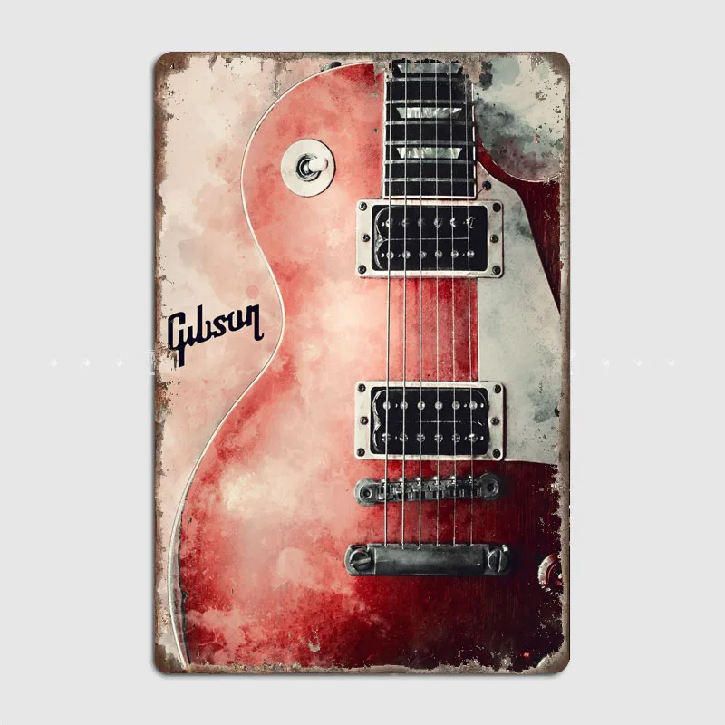 HD Tin Sign Gibson Electric Gu - огляд і ціна Vintage Collectible Plates
